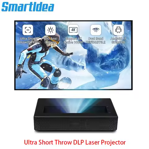 SmartIdea Ultra Short Throw DLP 4K Laser Projector Android11 Smart Home Cinema full hd 1080p Project