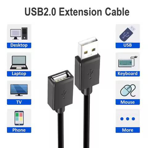 USB2.0 Extension Cable 480mbps Male to Female Data Sync Extend Cable For Laptop PC Gaming Mouse Smar