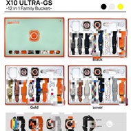 X10 ULTRA-GS 12in1 Sports Smart Watch Headset Watch Case Watch Sticker 8 Straps Wireless Charger