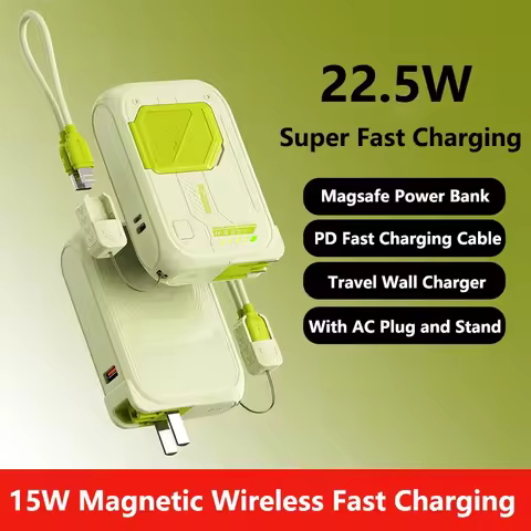 20000mAh Magsafe Power Bank Wall Charger Magnetic Wireless 22.5W USB C PD Fast Charger For iPhone 16