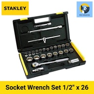 Stanley 26 Pieces 1/2 Inches Drive Socket Wrench Set (10-32mm) Model No. 1-86-477