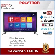 Led Tv Digital Smart 32 Inch Polytron Pld 32Mv1859 Easy Smart Mola Tv