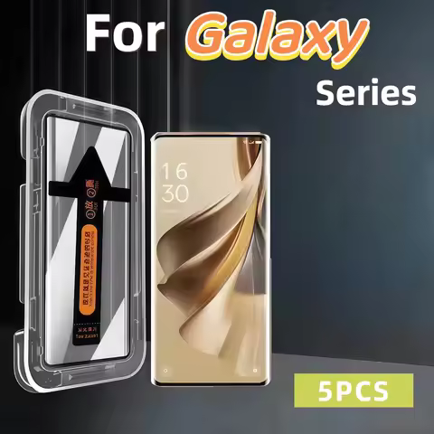 5PCS Easy Install Tempered Glass For Samsung S25 Ultra S24 S23 FE S22 A54 A35 A34 A53 A52 M54 M51 M3