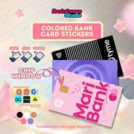 1pc Colored Card ATM Sticker Matte Waterproof Pink Purple Maribank Maya GCash GoTyme Bank Stickers