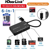 HdoorLink USB Card Reader 6 in 1 Multifunction Type C USB TF SD USB Card Reader Adapter Computer Lap