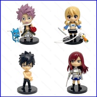 SQ4 4pcs FAIRY TAIL Action Figure Q version Lucy Gray Model Dolls Toys For Kids Ornament Collection 