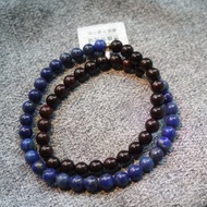 青金石拼紫檀木手串长手链顯氣質雙圈念珠