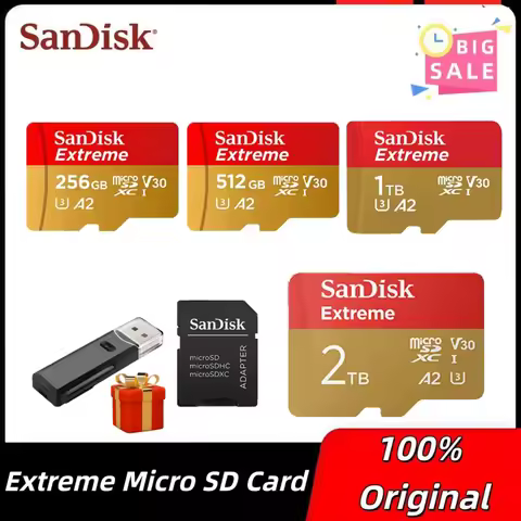 High Speed Sandisk Extreme Micro SD Card A2 A1 V30 SDXC Flash 256GB 512GB 1TB 2TB MicroSD Card 190MB
