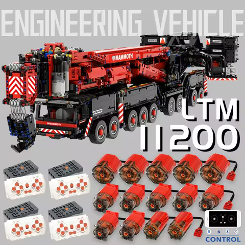Ubricks E1001 LTM11200 Liebherr RC Remote Control Crane Model Engineering Vehicle Building Blocks Br