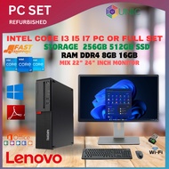 Lenovo PC Set i3/i5/i7  PC Only or Full Set [ Refurbished ]