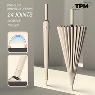 24 Bone Umbrella, Large Automatic Umbrella, Sturdy, Wind Resistant, Straight Pole Umbrella