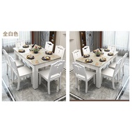 Marble Dining Table Modern Simple Small Apartment Dining Table and Chair Combination Rectangular Solid Wood Western Dining Table Dining Table