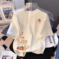 100% Cotton tshirt baggy perempuan oversize tshirt for women korean style baju gentle woman baggy t 