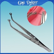 Dental Stitching Tweezer Cotton Dressing Forcep Slots Splinter Dressing Forcep Pliers Dental Tools