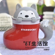 Starbucks Cup 2021 Limited Christmas New Style Husky Cute Girl Water Cup Shape Mug with Lid