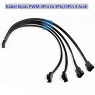 PWM Fan Cable 4Pin to 3Pin/4Pin Splitter Fan Case Casing - 4 Branches