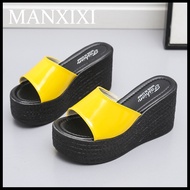 MANXIXI Phụ Nữ Thời Trang Dép Nêm Kẹo Màu Đẹp 3.54 Inches Cao Gót (Kích Thước 35-43)