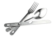 4-in-1 Detachable Stainless Steel Utensil Set - Spoon, Fork, Knife, Bottle Opener - 6.5" Length, Com