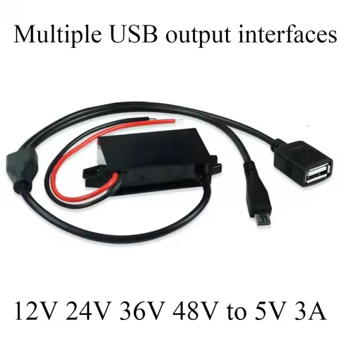 Type C USBC Mini Micro USB car phone charger 12 Volt to 5 Volt 12V 24V 36V 48V to 5V 3A DC DC Step D