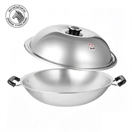泰国斑马牌 Zebra Thailand 42cm Smart 5-Ply Wok W/Lid 176243 Round Bottom