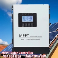 Auto 12V-96V MPPT 30A 60A 120A Solar Charge Controller 230V LCD Touch For Lifepo4 Lithium GELLead Ac