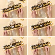 10pcs Black & Gold Birthday Bottle Labels, Suitable For 18th, 21st, 30th, 40th, 50th, 60th Birthday 