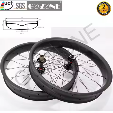 26er Carbon Fat Bike Wheels 90x25mm Front 150/135*15mm Rear 197/190*12mm 26" Novatec Snow Sand Carbo