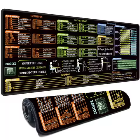 Excel Cheat Sheet Desk Pad with AI Prompt Tips & XLOOKUP Guide, Large Excel Shortcuts Mouse Pad for