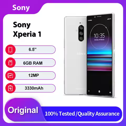 Original Unlocked Sony Xperia 1 J8110 4G Fingerprint 3330mAh 12MP Mobile Phone 6.5 inches 64GB 6GB R