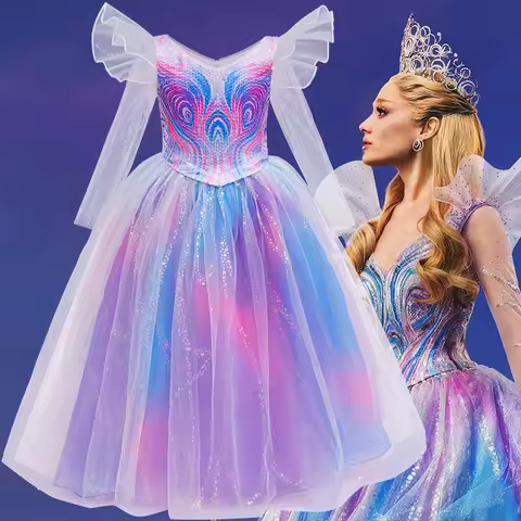 Wicked Witch 2 Glinda Cosplay Costume Girl Princess Dress Birthday Party Performance Costume Hallowe