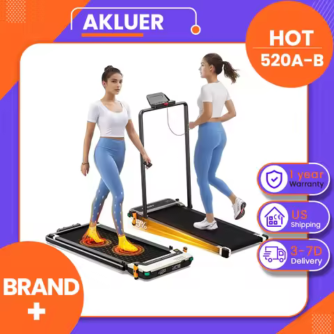 Akluer 520A-B Dual-Sided Walking Pad with Handle, 2.5HP Quiet Motor, 4MPH Max Speed, 150kg Capacity,