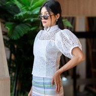 Set เสื้อลูกไม้+ผ้าถุงสำเร็จ Pencil Skirt 1 Clothing Women Lady ผู้หญิง