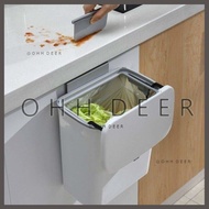 OHHDEER Hanging Rubbish Bin Kitchen Cabinet Slip Cover Rubbish Bin Anti Smelly