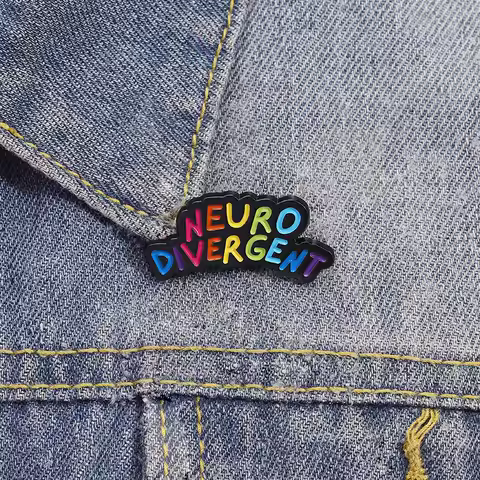Autism Awareness ADHD Mental Health Enamel Pin Rainbow Neurodivergent Brooch Shirt Lapel Badge Fashi
