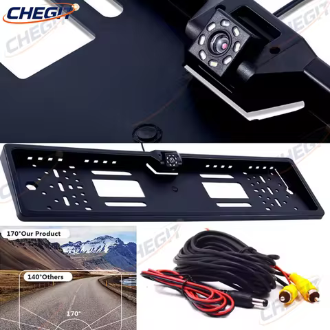 Car Rear View Camera with EU License Plate Frame Waterproof Night Vision Reverse Backup 4/8/12 LED L