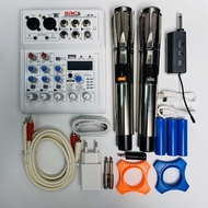 ( SIÊU PHẨM THU ÂM KARAOKE 2024 ) Bộ Combo Mixer E4 và Mic AK95 Thu Âm Livestream Karaoke Chính Hãng