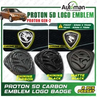 Proton 2D 3D 5D Logo Emblem Badge Proton Gen2 Gen-2 Front Rear Grille Carbon Black Chrome Accessorie