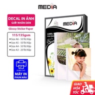 Glossy sticker color printing paper A4/A5/A6 Media glossy photo decal printing paper sticker paper d