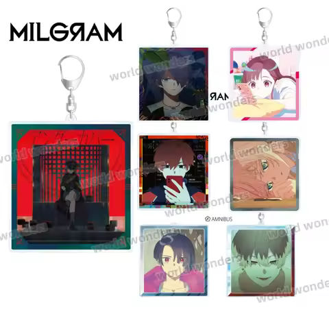 Hot MILGRAM Anime Figures Cosplay Acrylic Double-Sided Keychains Toys Q Version Bag Pendant Creative
