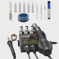 Dual ควบคุมอุณหภูมิเชื่อมสถานี 110V 220V 700W HOT AIR GUN Disassembly การประสาน เหล็ก 8898 อเนกประสง