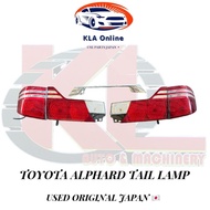 109. ALPHARD ANH10/MNH10 03-08Y TAIL LAMP/REAR LIGHT/LAMPU BELAKANG(USED ORIGINAL JAPAN)