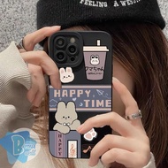 Vf-52 Ss114 Tpu Softcase Cartoon Milk Tea Motif Iphone 6 6S 6+ 7 8 7+ 8+ X Xs Max 11 12 13 Pro Max B