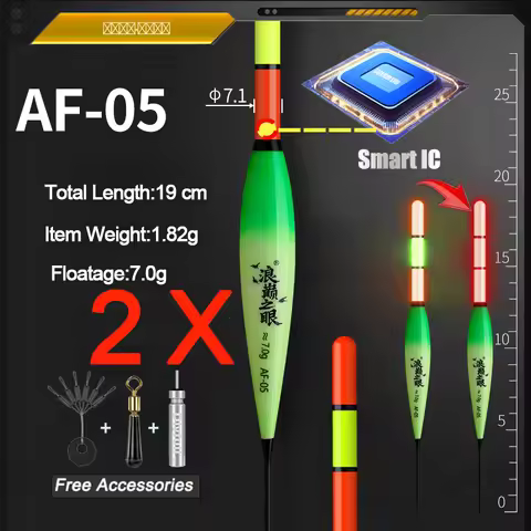 2pcs/Lot Fishing Floats Electronic Smart IC Gravity Sensor Color Change Electric LED Luminous Fishin