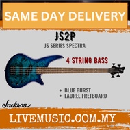 Jackson JS Series Spectra JS2P IV Electric Bass Guitar, Laurel FB, Blue Burst