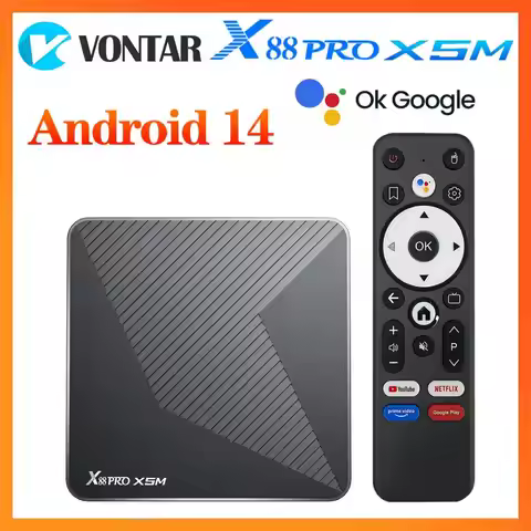 Android 14 Amlogic S905X5M (S905A) X88 Pro X5M TV Box Quad-core 4K HDR Media Player Dual Wifi BT5.0 