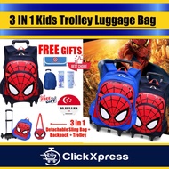 3in1 Kids Waterproof Trolley School Luggage Backpack Bag/School Bag/Trolley Bag/Travelling Baggage/O