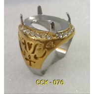 DM666 Ring Cincin Titanium Import ikat batu akik per codi DICS 50 cck-