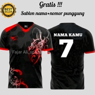 FREE NAMA+NOMOR baju Jersey volly / kaos futsal dewasa-PUTIH.M