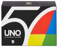 Mattel Games UNO Premium 50th Anniversary Edition Matching Card Game Featuring Commemorative Coin & 