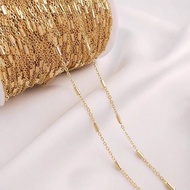 1Meter 2Meter 14K Gold-plated Tube Chain for Flat O Chain DIY Bracelet Necklace Accessories Supply